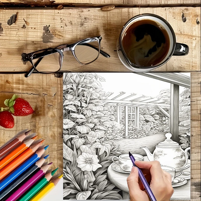 정원 속의 차 그림책(성인용), 아름다운 색칠 그림 페 - Farming And Agriculture 리뷰 및 가격